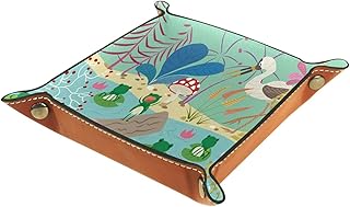 Zwierzę ptak żaba lato Valet taca skórzane pojemniki do przechowywania kosz organizer na komodę biurko stół dzienny