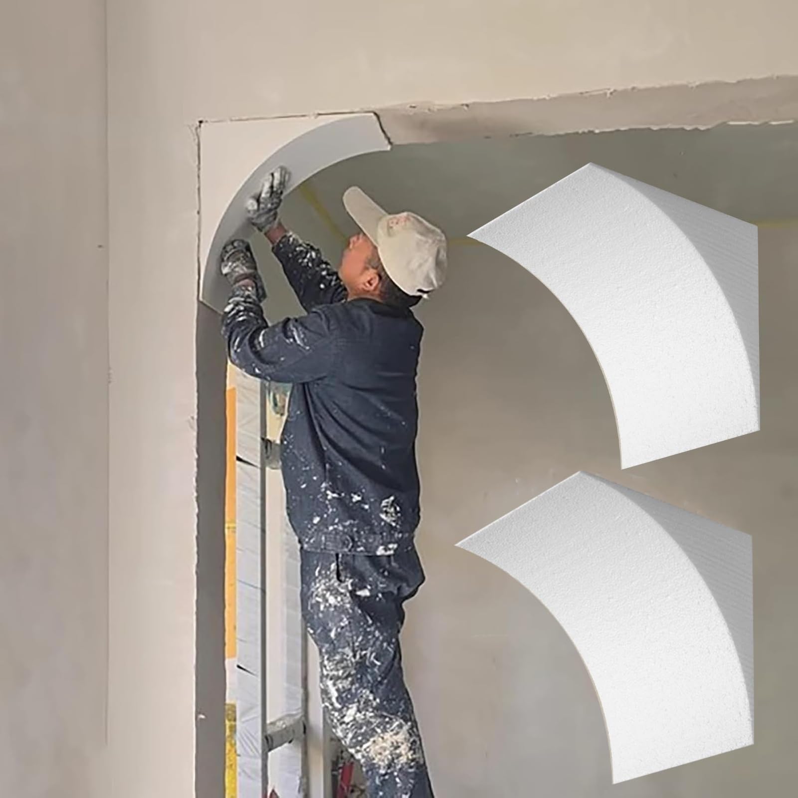 Kit de arco para puerta precurvado de espuma para suavizar esquinas en pasillos interiores