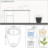 Lechuza Self Watering Plant Pot CLASSICO 35 LS Garden Flower Indoor and Outdoor Plastic Planter with Drainage Hole D35 H33 cm White High-Gloss - 7