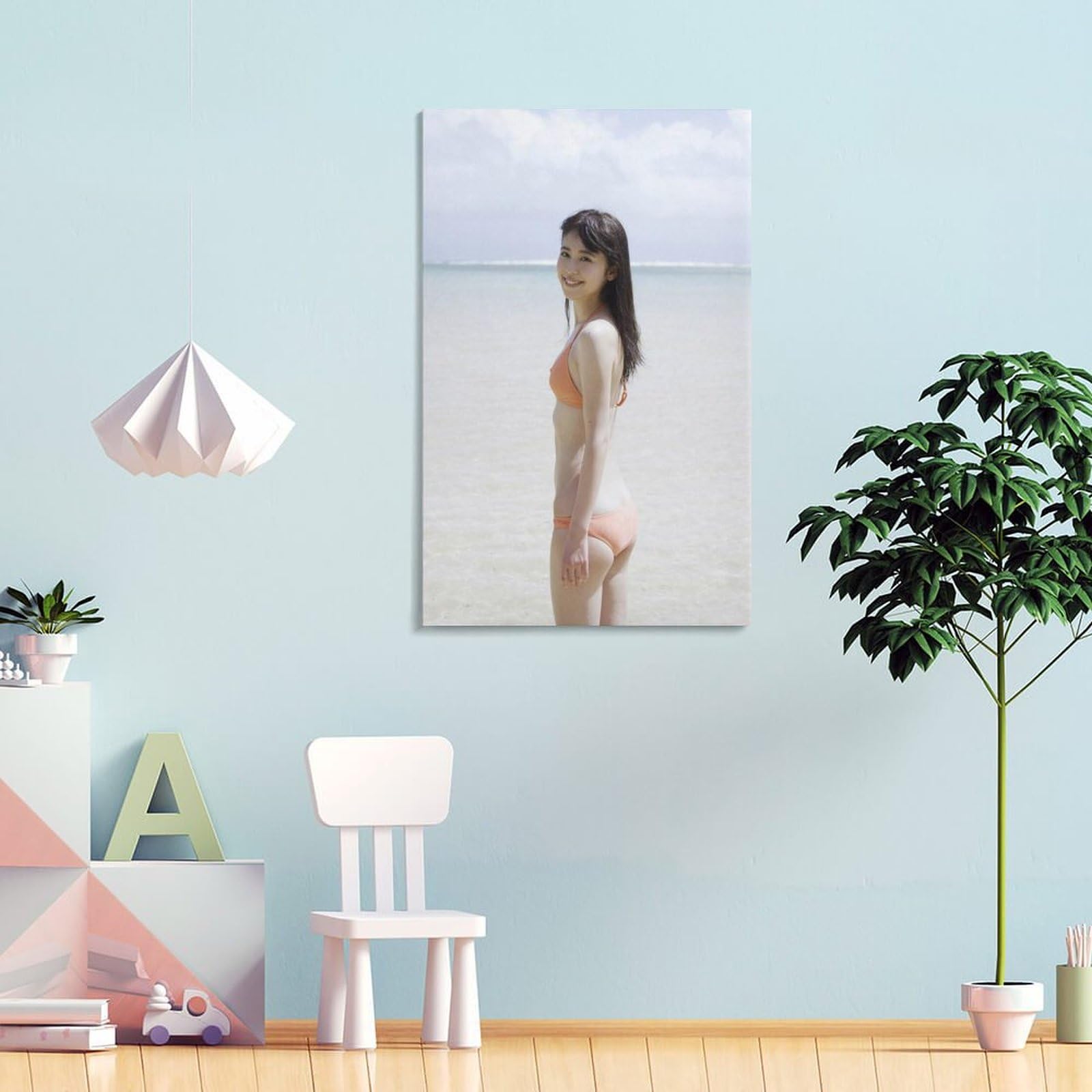 Amazon.co.jp: 久慈暁子絵画ポスター水着セクシー写真 アートパネル