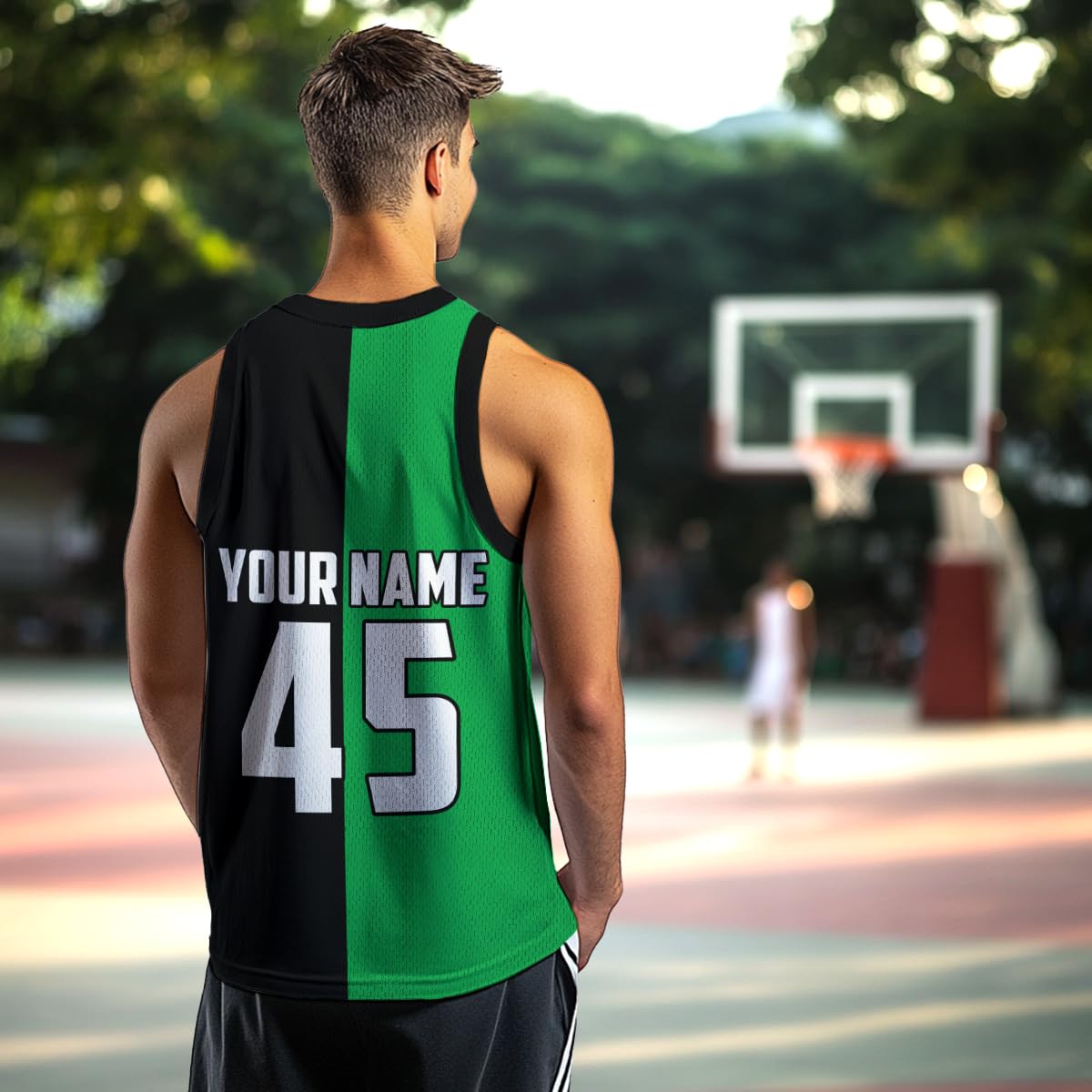 PIONAMZIOZ Custom Basketball Shamrock Lucky Clover Irish St Patrick's Day Leprechaun Basketball Jersey with Team (US, Alpha, Small, 5X-Large, 4)