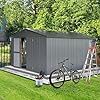 Domi outdoor storage shed 11×125 metal sheds outdoor storage with lockable doors air vents for patio garden lawn backyardgray  urban country home decor