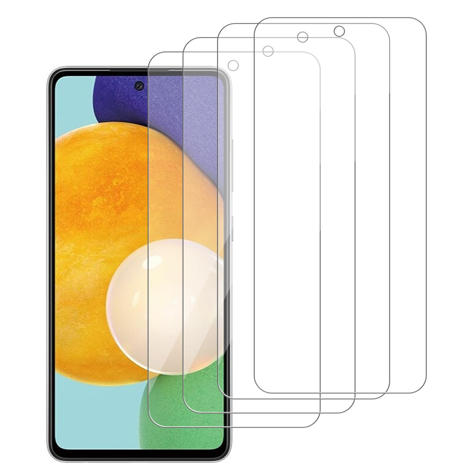 [4 Pack] iCsapr Glass Screen Protector Compatible for Samsung Galaxy A52 / A52 5G / A51 / A51 5G / A51 5G UW[9H Hardness]HD Screen Tempered Glass,Easy Install[Case Friendly][Bubble Free]2.5D Edge