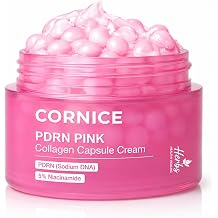 Salmon PDRN Pink Collagen Capsule Cream for Face - Korean Collagen Cream with Retinol, Niacinamide & Hyaluronic Acid - Lightweight Hydrating Gel Moisturizer for Dry, Dull Skin, 1.94 oz