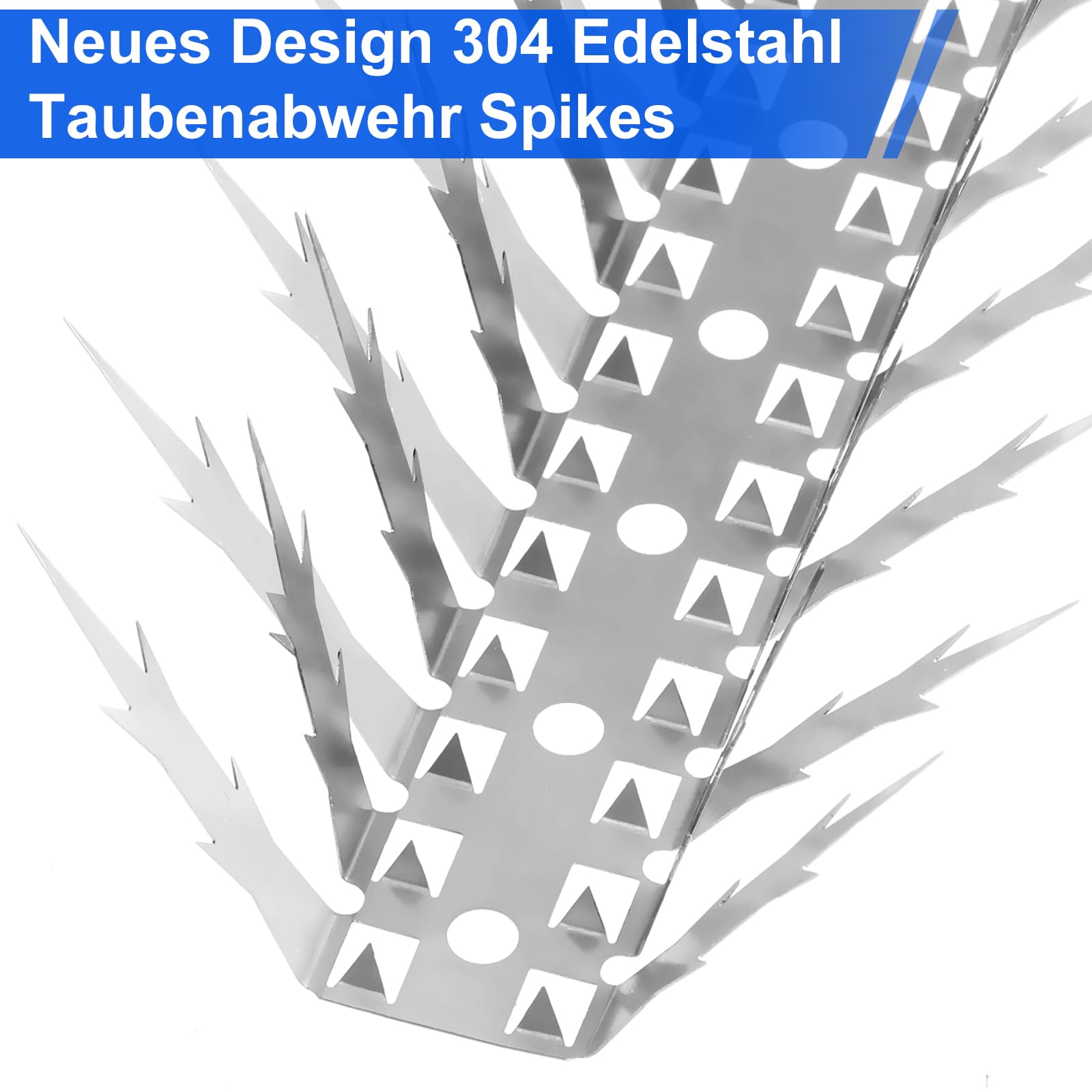 6M/20FT Taubenabwehr Spikes, Edelstahl Vogelabwehr, Vogelschreck, Taubenschreck, Taubenabwehr Balkon, Vogelschutz Spikes für Balkon Dach Fenster Garten Dachrinne (20 Stück)