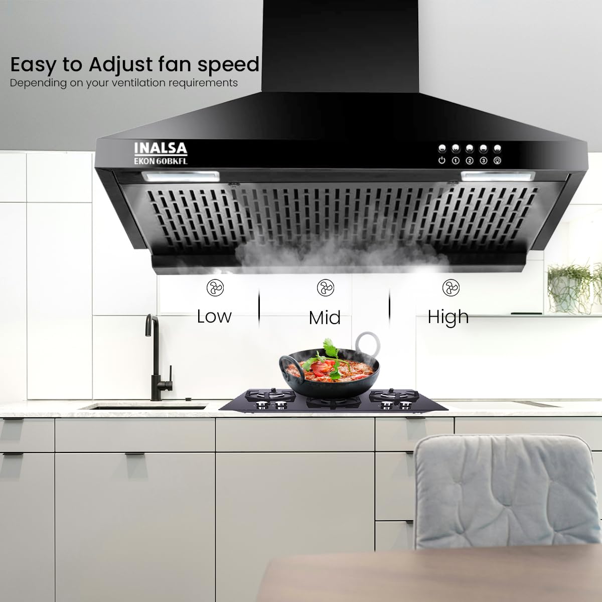 Inalsa Ekon 60BKFL Pyramid Chimney - Powerful & Quiet -4