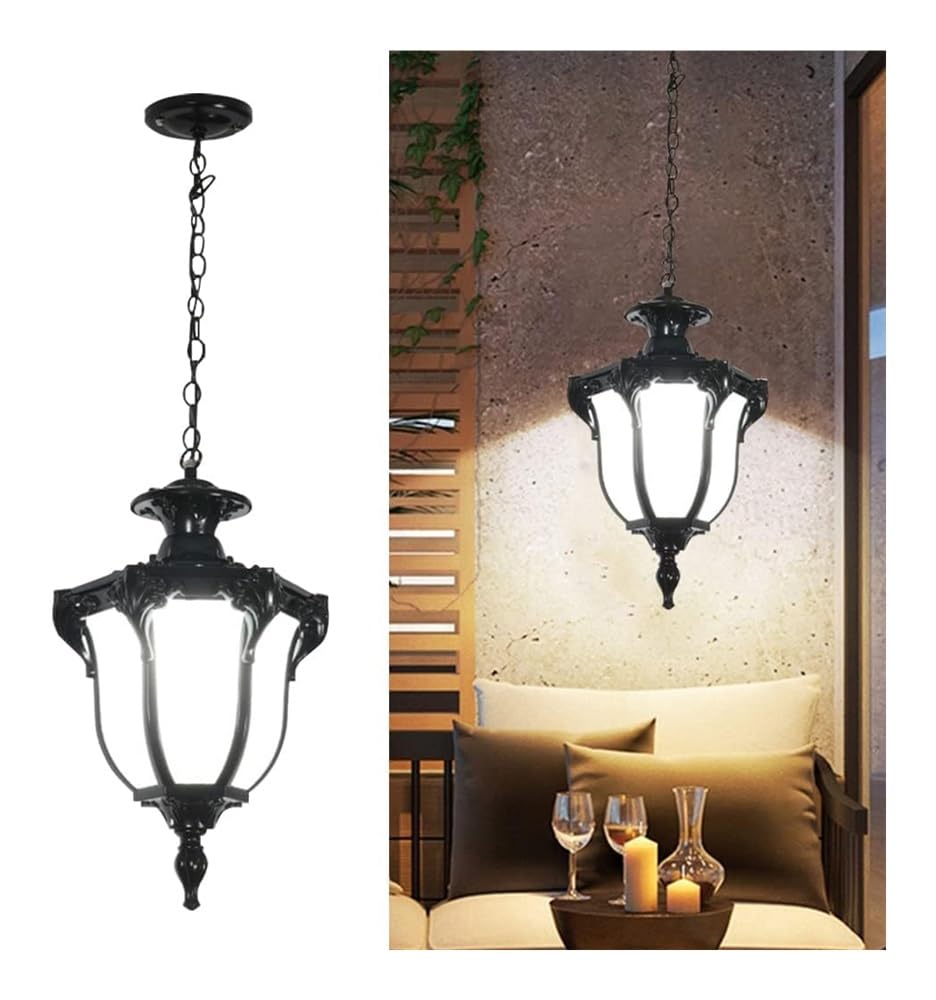 Lampes suspendues d'extérieur lanterne suspendue noire retro pour ferme et gazebo