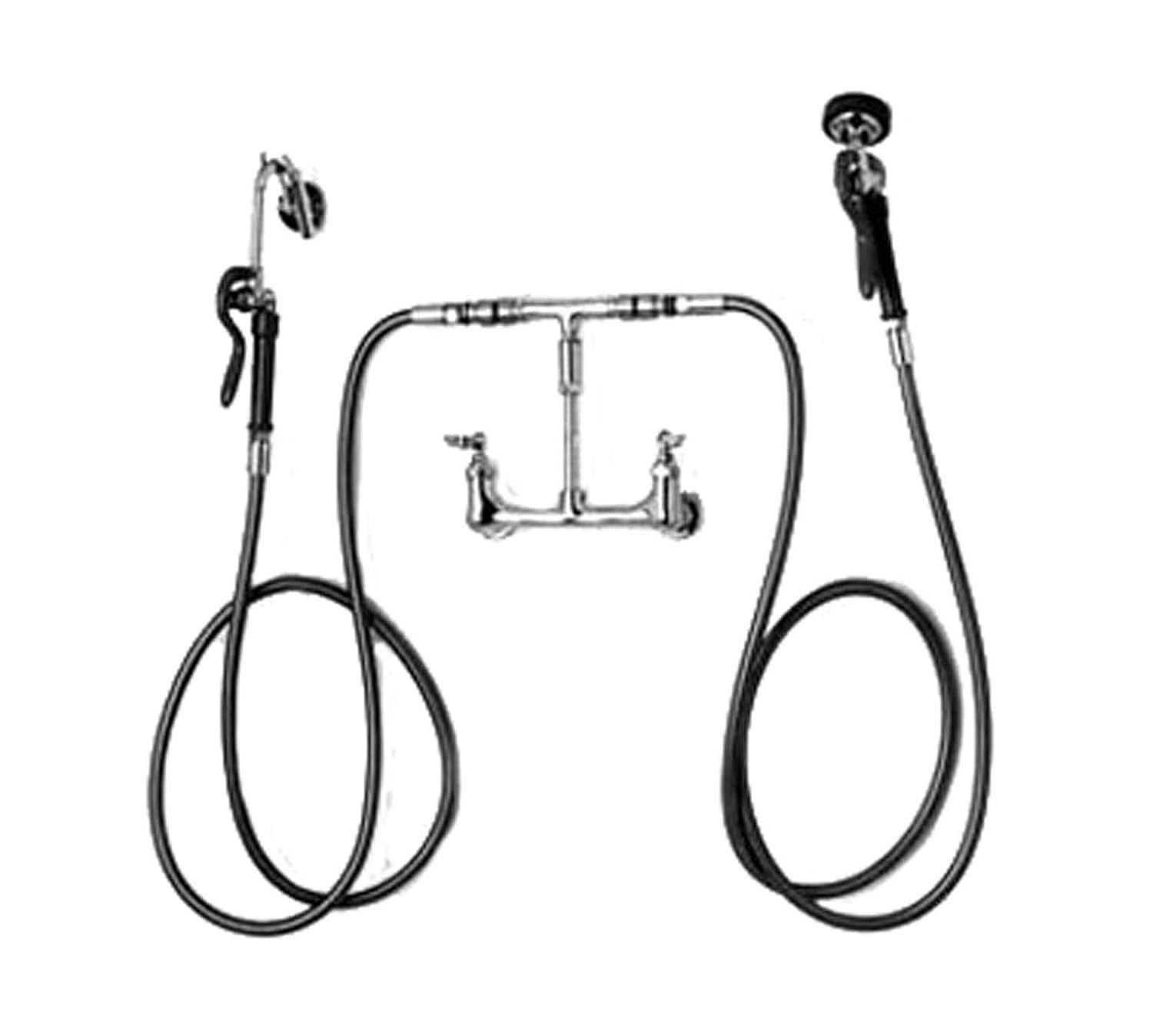 T&S Brass B-2331 Wall Mount 8-Inch Centers Vacuum Breaker Angle Valve and Hook Nozzle Kettle Kaddy Faucet