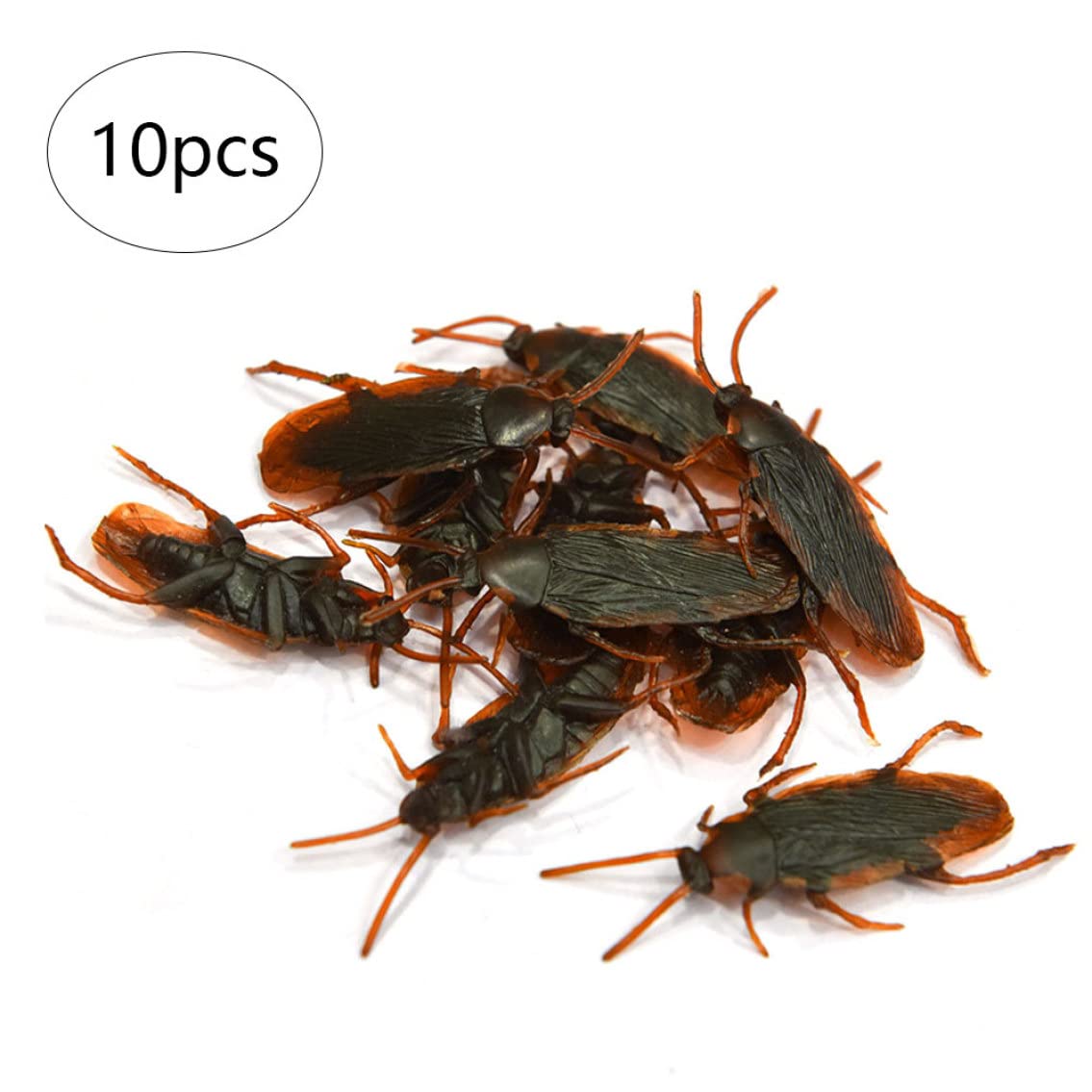 10 pezzi falsi scarafaggi di scarafaggi di plastica realistici Insetti di scherzo giocattoli scherzi scarichi bug per gli sciocchi.