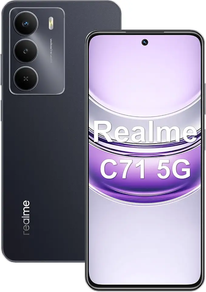 Realme C71 5G Smartphone 8GB RAM 256GB ROM Tela de 6.67" 120Hz, 5000mAh Batteria Octa Core Dual SIM (Negro)
