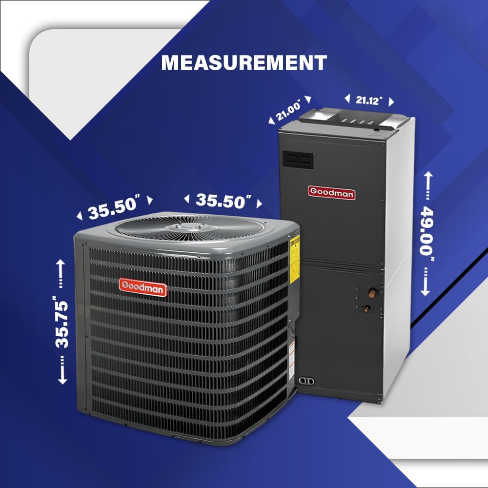 Goodman Heat Pump and Air Handler Dimensions