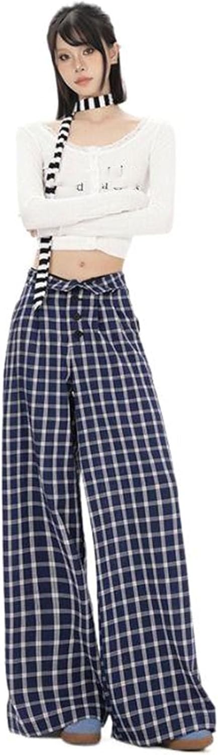 Retro Loose Casual Pants for Women Autumn and Winter Straight Wide Leg Pants