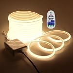 COB Led Strip Lights for Bedroom 16.4ft LED Rope Lights Outdoor Waterproof Warm White AC 110V ~120V Connectable Led Flexible COB Lights for Indoor Ceiling Kitchen Cabinet Closet 3000K 5M