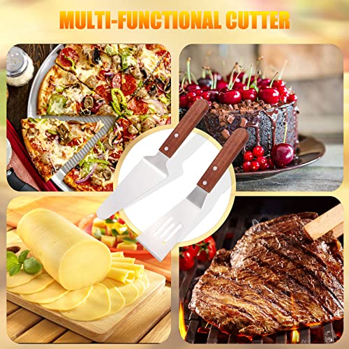 Wood Handle Pie Server And Cake Server Set Stainless Steel Set For Cutting And Serving Desserts, Brownies #TOP6