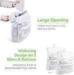 OTraki 24 x 32 sac à linge Mesh de pouce avec poignées 2 Sacs à fermeture à glissière pour lave-linge Large ouverture Sac à linge délicat Ne pas sécher, fusion 60-80°C