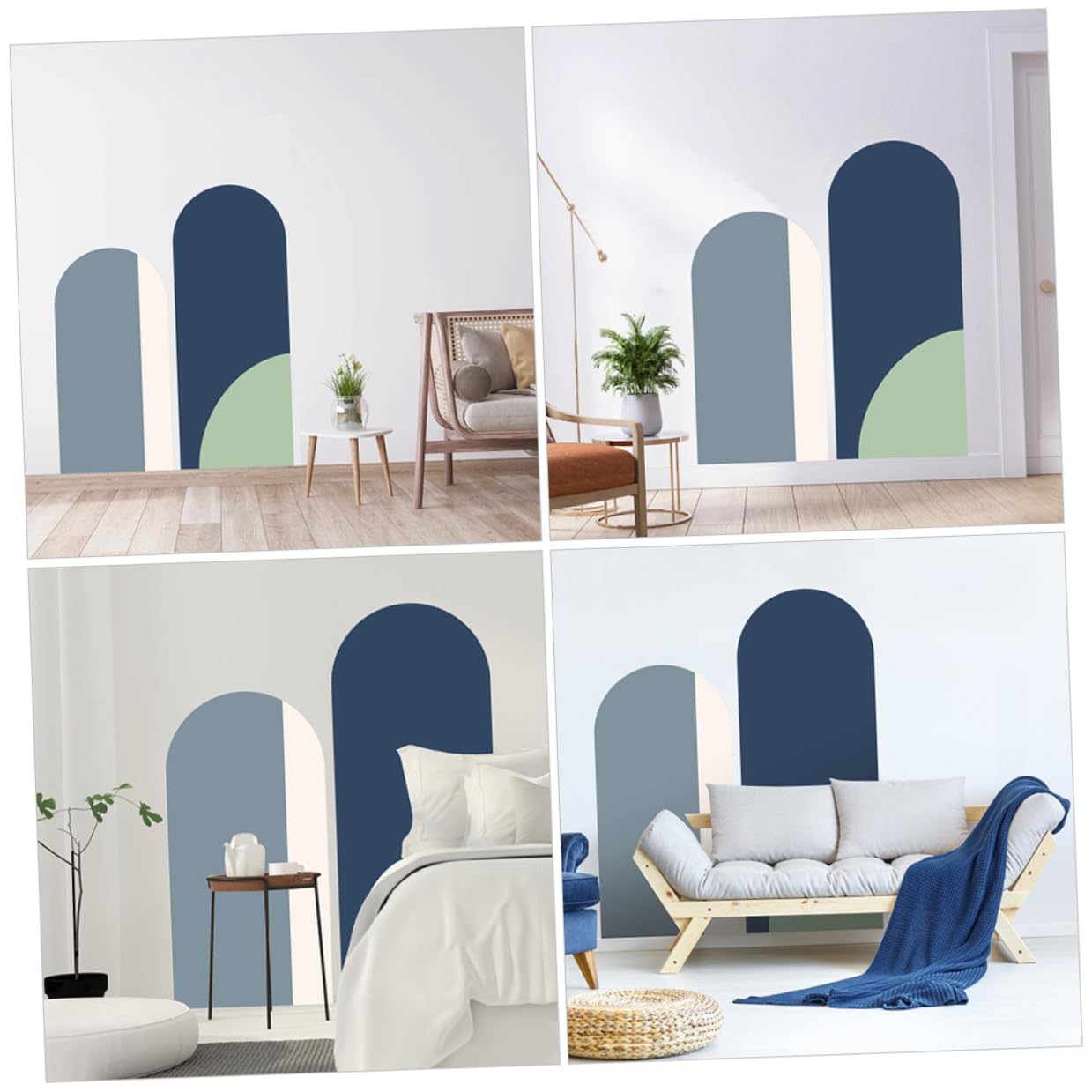 Pvc Pegatinas de Pared Geométricas 2 Piezas para Sala