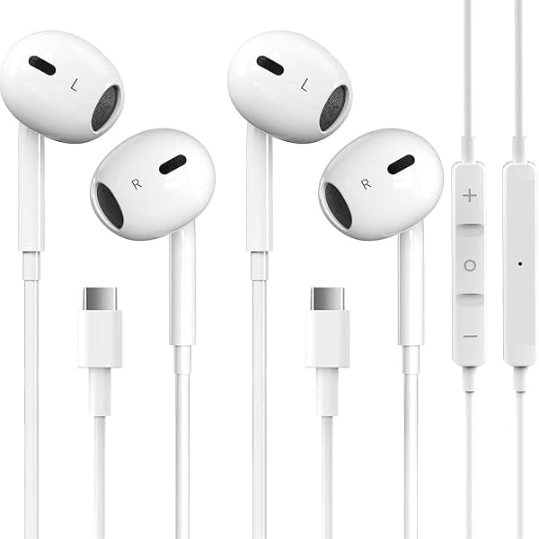 2 Paquetes de Audífonos USB C para iPhone 17/16/15 Pro Max Plus Tipo C con Micrófono y Control Remoto, Audífonos con Cancelación de Ruido para iPhone 17/16/15 Pro, iPad, Galaxy S26/S25/S24/Ultra Note10/20