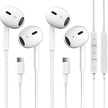 2 Packs USB C Headphones for iPhone 17/16/15 Pro Max Plus Type C Earphones with Microphone & Remote Noise Cancelling Earbuds for iPhone 17/16/15 Pro, iPad, Galaxy S23/S22/S21/S20/Ultra Note 10/20