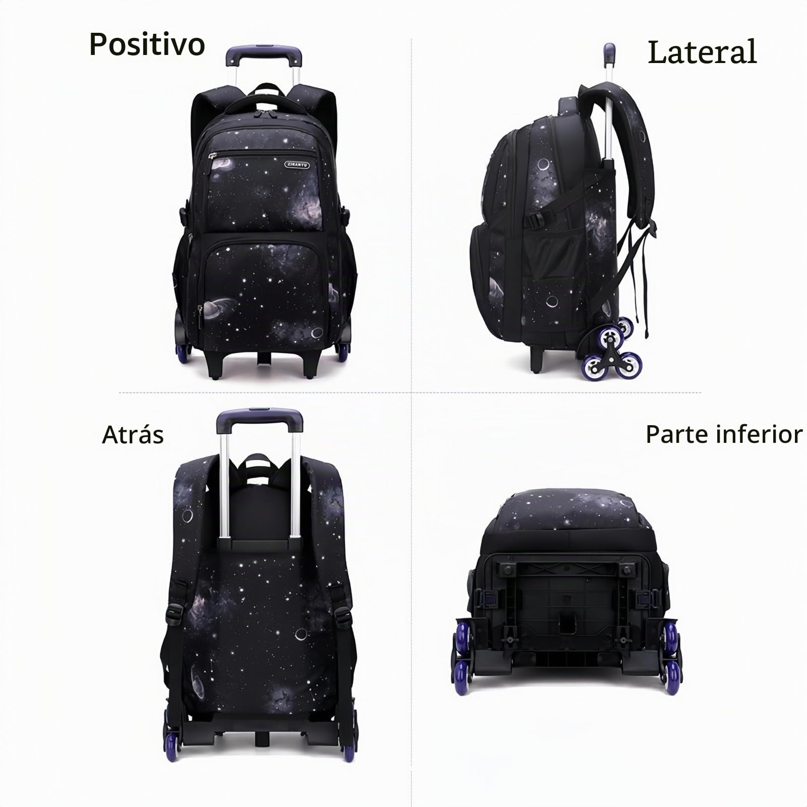 Mochila con Ruedas para Niños, Juego de 3 Mochilas Escolares Trolley con Bolsa de Almuerzo Estuche para Niño Primaria
