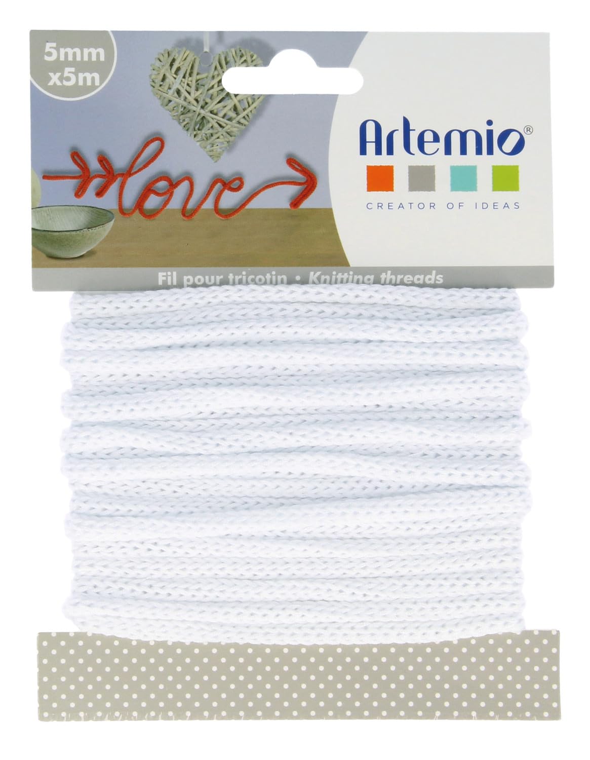 Artemio Knitting Yarn 5 mm x 5 m - White