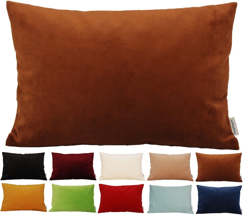 TangDepot Solid Velvet Throw Pillow Cover/Euro Sham/Cushion