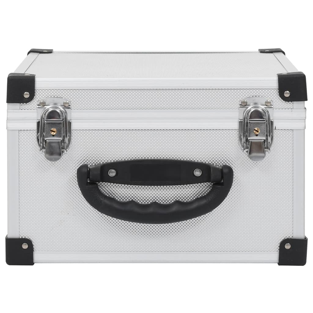 CD-Koffer für 40 CDs Aluminium ABS Silbern CD Tasche mit Aufbewahrungsplatten, Abschließbar DVD Hülle Medien Aufbewahrungs Organizer für Auto Heimbüro Reisen