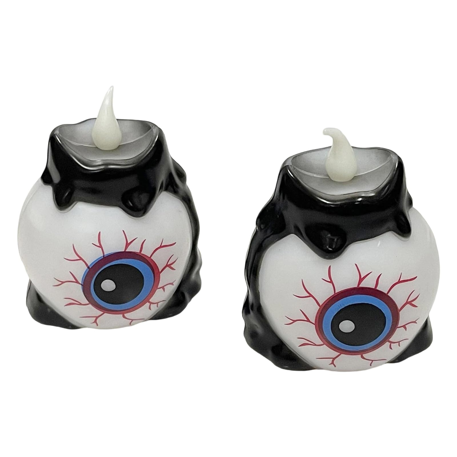 VlHpnpe 2Pieces Halloween LED Lights Portable Flickering Decorations Texture Perfect for Outdoor Indoor Themes Flameless Light Eyes for Halloween