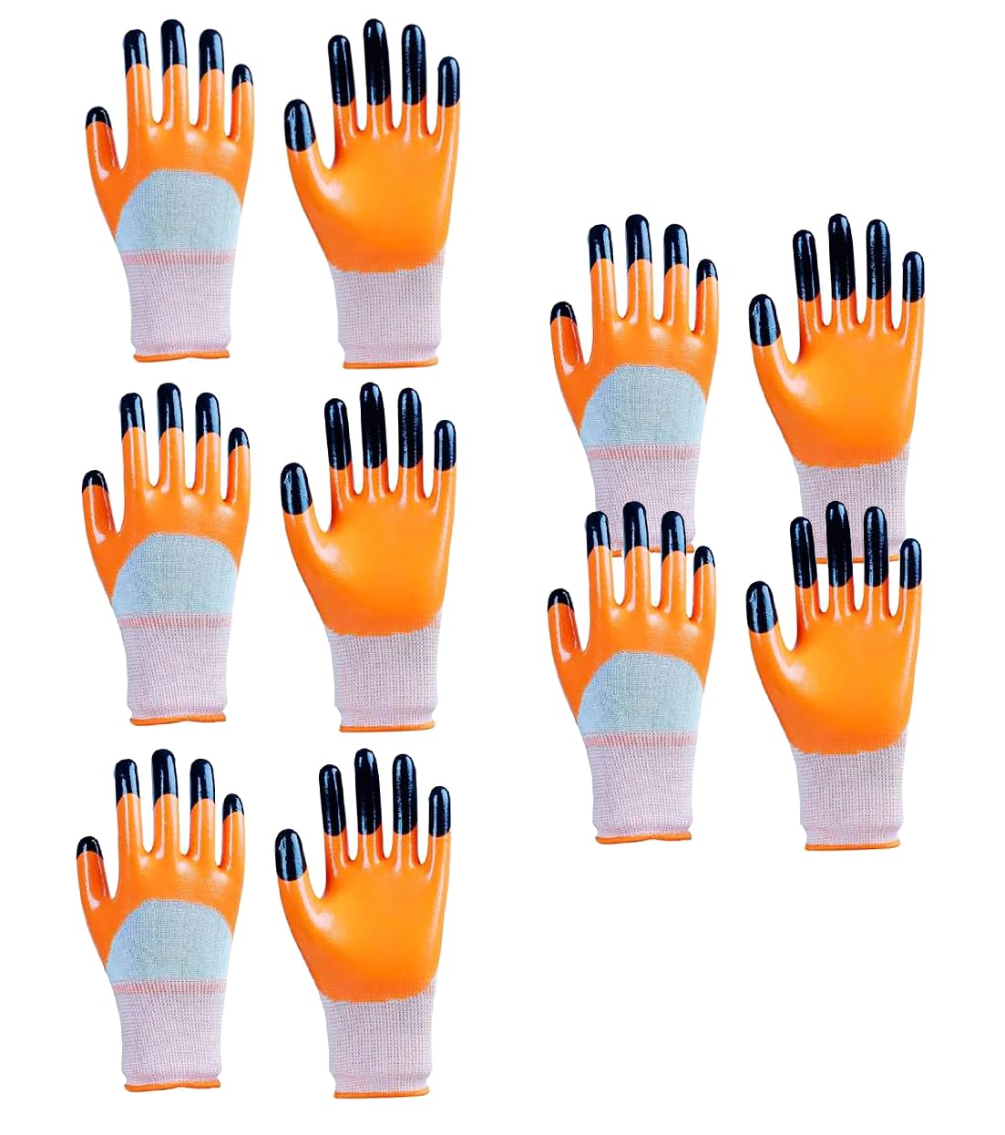 7Shield Multipurpose Nylon Anti Cut PU Nitrile Coating Work Safety Gloves, Hand & Fingers, Gardening, Mechanical, Construction, Agriculture & Automotive – Durable & Comfortable (5 Pairs Orange)