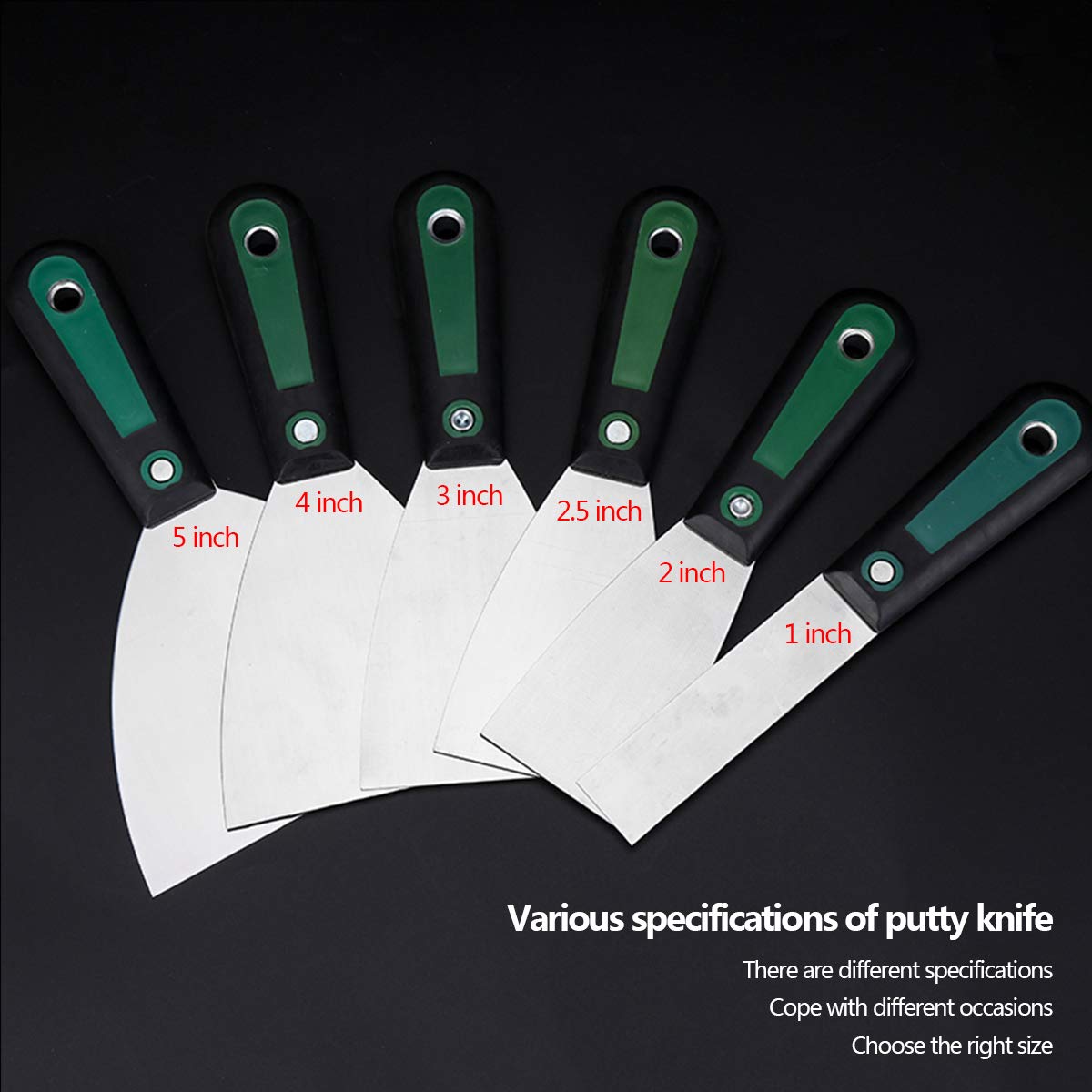 Herramientas de relleno de paredes, cuchillos de r Paleta Paleta de enyesado Raspadores de metal, raspadores de masilla for paneles de yeso, calcomanías, papel tapiz, horneado, parches y pintura/1 pul