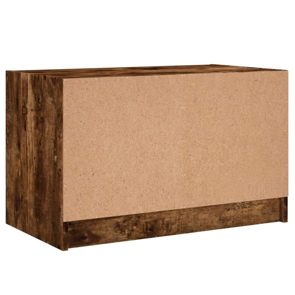 Haus & Garten, Möbel-TV-Schrank mit Glastüren, Räuchereiche, 68 x 37 x 42 cm