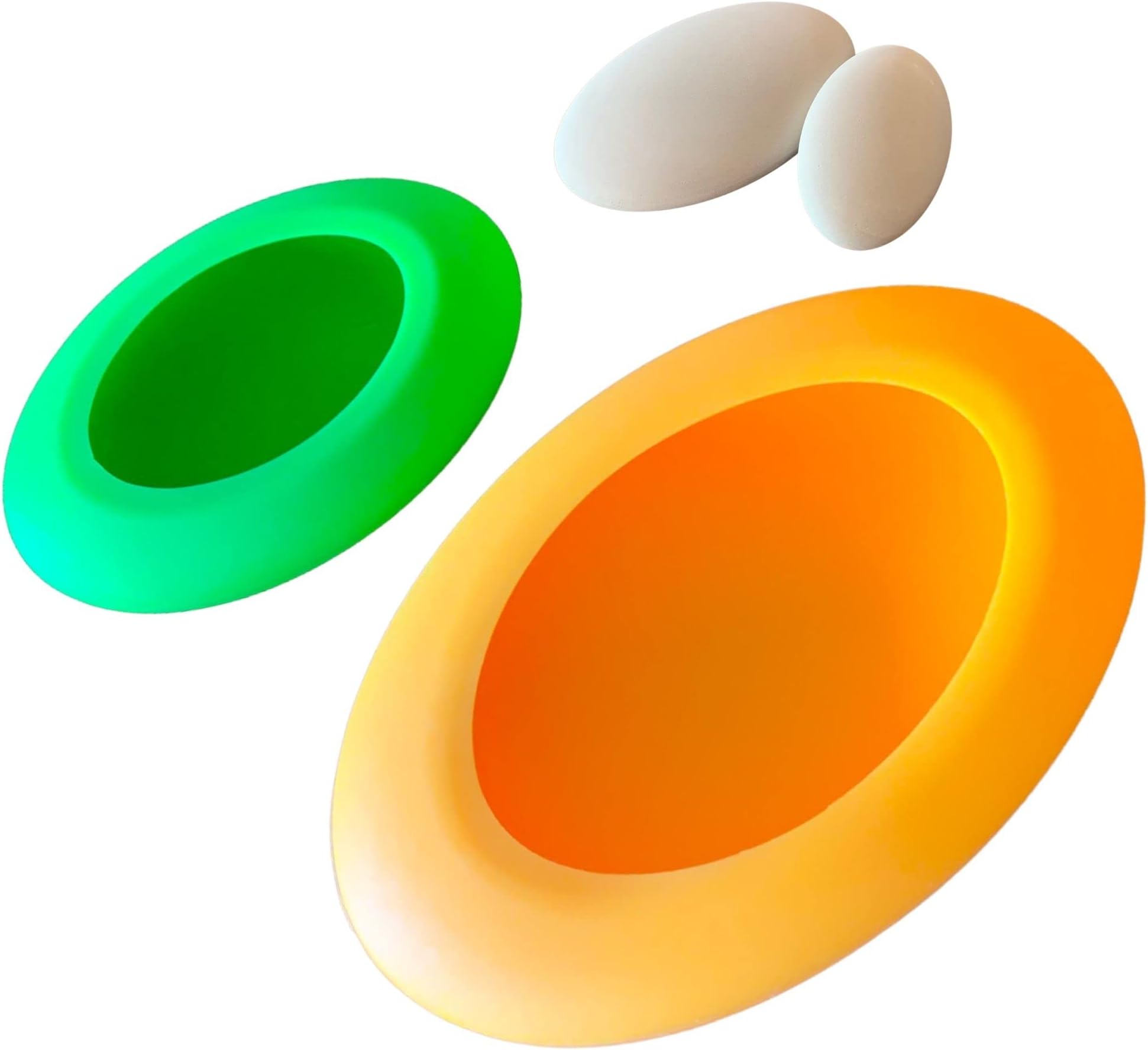 Oval Silicone Mold Set for Making Stones - Stone and Rock Art - by Happy Dotting Company - Set of Large and Small Ovals molds - Smooth for Painting and DIY Crafts - Cement or Gypsum Casting