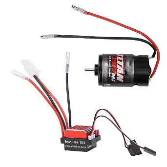 550 Brushed Motor 360A Brushed Electronic Speed Controller ESC Fit for 1/10 RC Car 12T