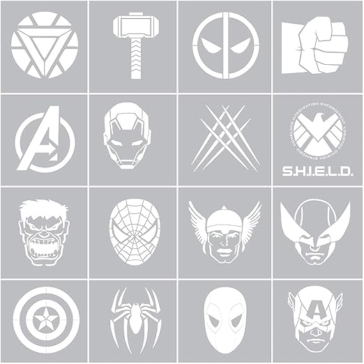 Superhero Stencils Painting on Wood 16 Pcs Painting Stencil Superhero
