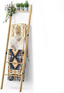BAMBANG 6-Tier Blanket Ladder for Living Room, Blanket Quilt Ladder Rack...