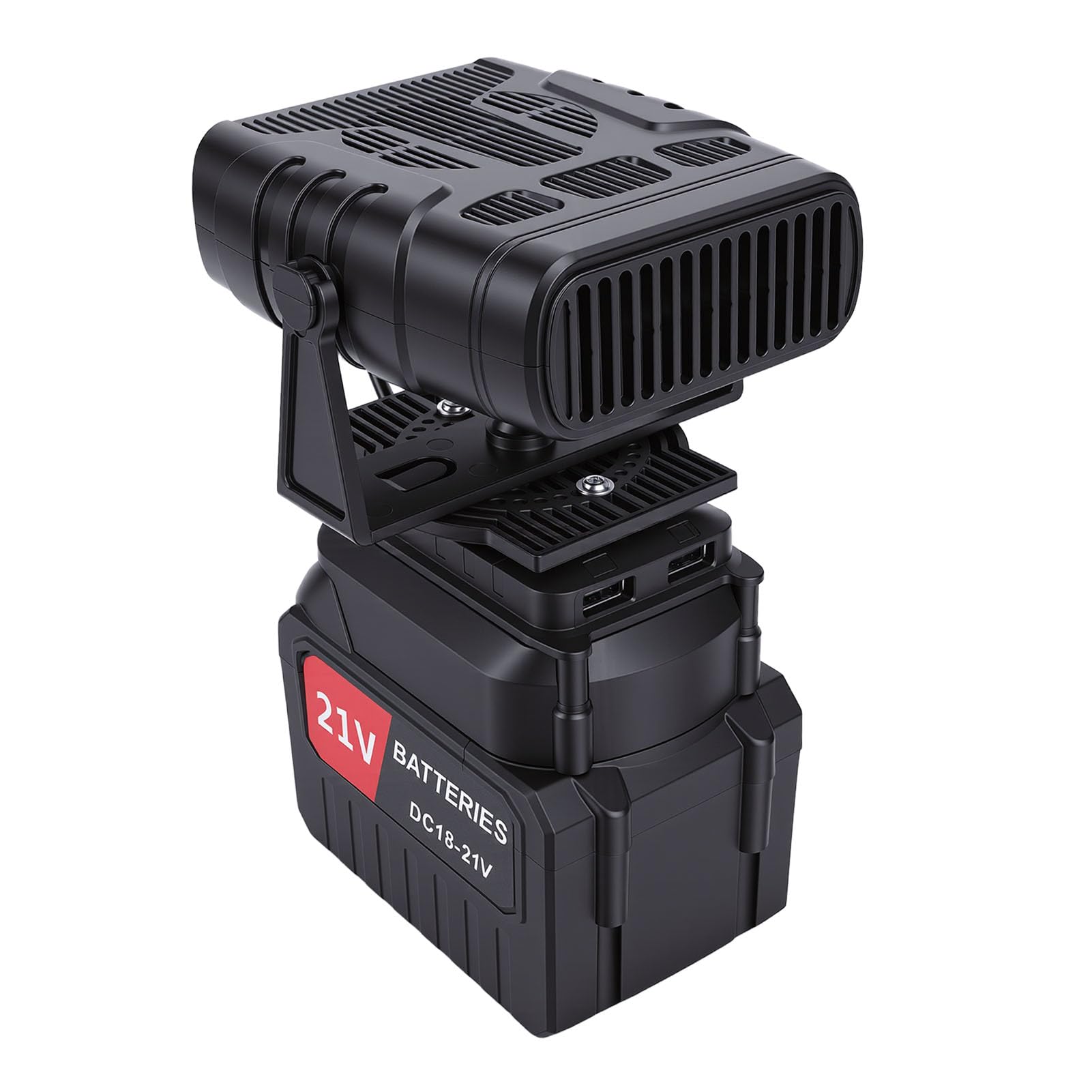 Sxhlseller Stufetta Portatile a Batteria con 2 Batterie Ricaricabili da 3,9 Ah, 2 Livelli di e Ventola Silenziosa da 30 DB per Campeggio, Tende, Uffici o Studi (Spina europea)