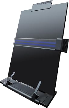 Desktop Document Holder, Black Paper Holder Stand for Desk, Metal Paper Stand for Desk When Typing, 7 Adjustable Angles Copyholder