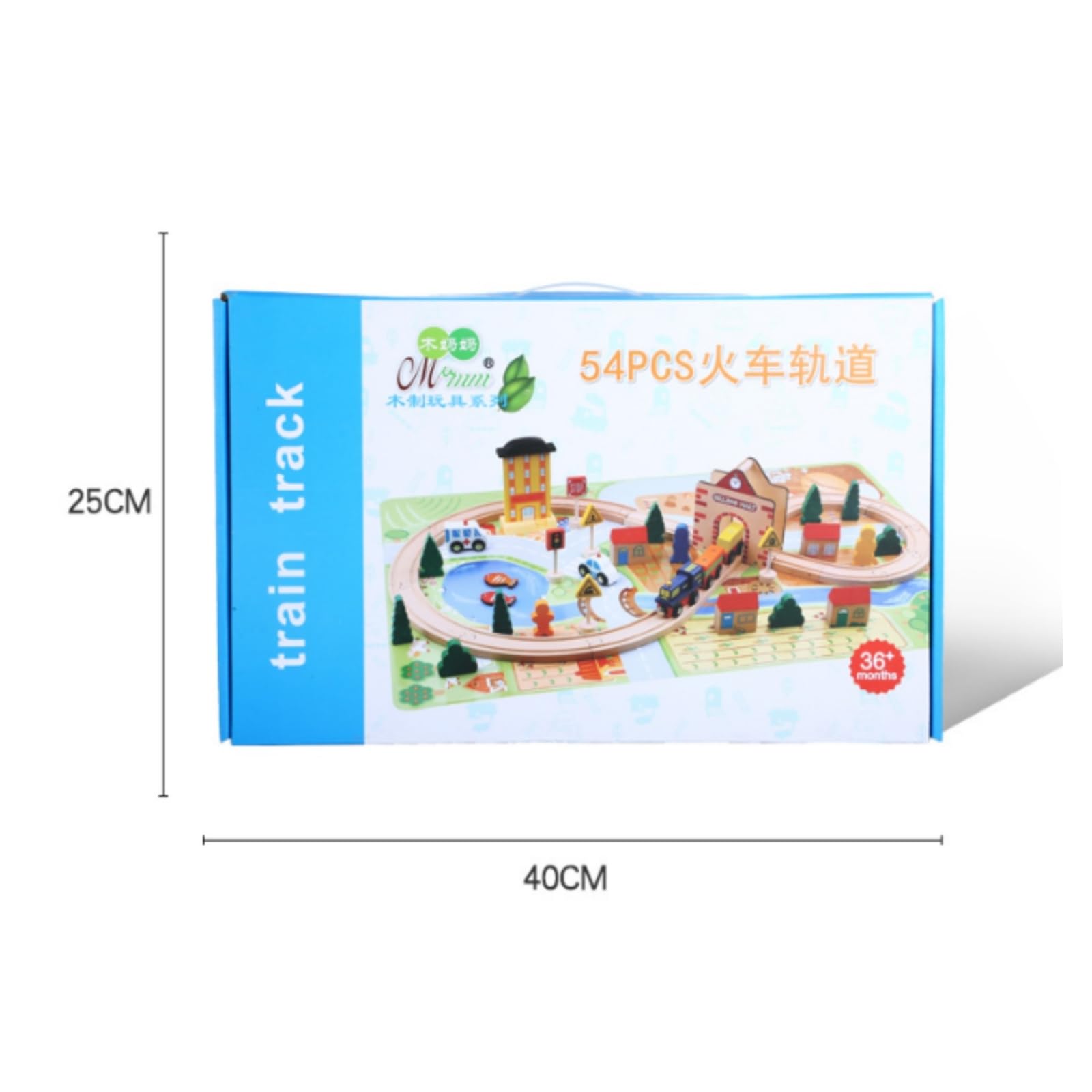 Almencla Trenino di Legno Educativo Modulare, Colorato, Set di Binari Ferroviari in Legno, per Cameretta, Asilo, Bambini