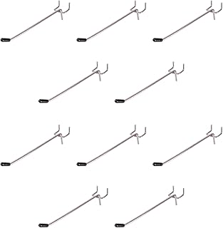 有孔ボード フック セット ゴム付き 厚さ 5.5mm ボード 対応 穴 ピッチ25mm 穴径 5mm 専用 固定 止め 金具 パンチングボード 穴あき ボード ペグボード (15cm 10本セット)