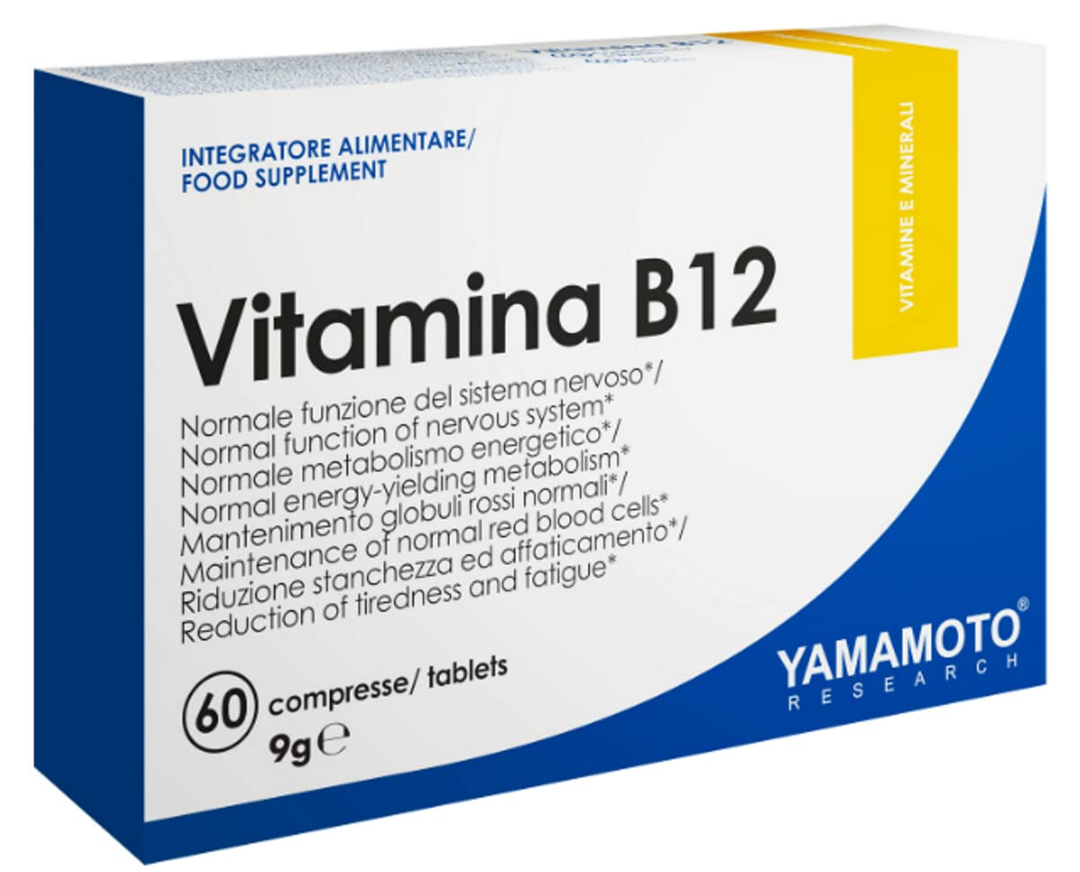Yamamoto Vitamina B12 Metilcobalamina 1000mcg - 60 compresse, combatte affaticamento e stress