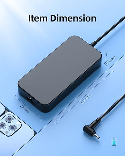 Miniatura 6 de Cargador de 120 W para portátil Asus Zenbook Flip 15 Q528 Q537 Q538 Q537F Q528E Q538E Q528EH Q538EI Q537FD, cable extendido, conector redondo