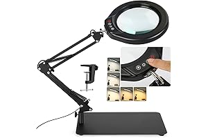 Veemagni 5-Inch Magnify Lamp: Desk Lamp and 10X Magnifying Glass in One
