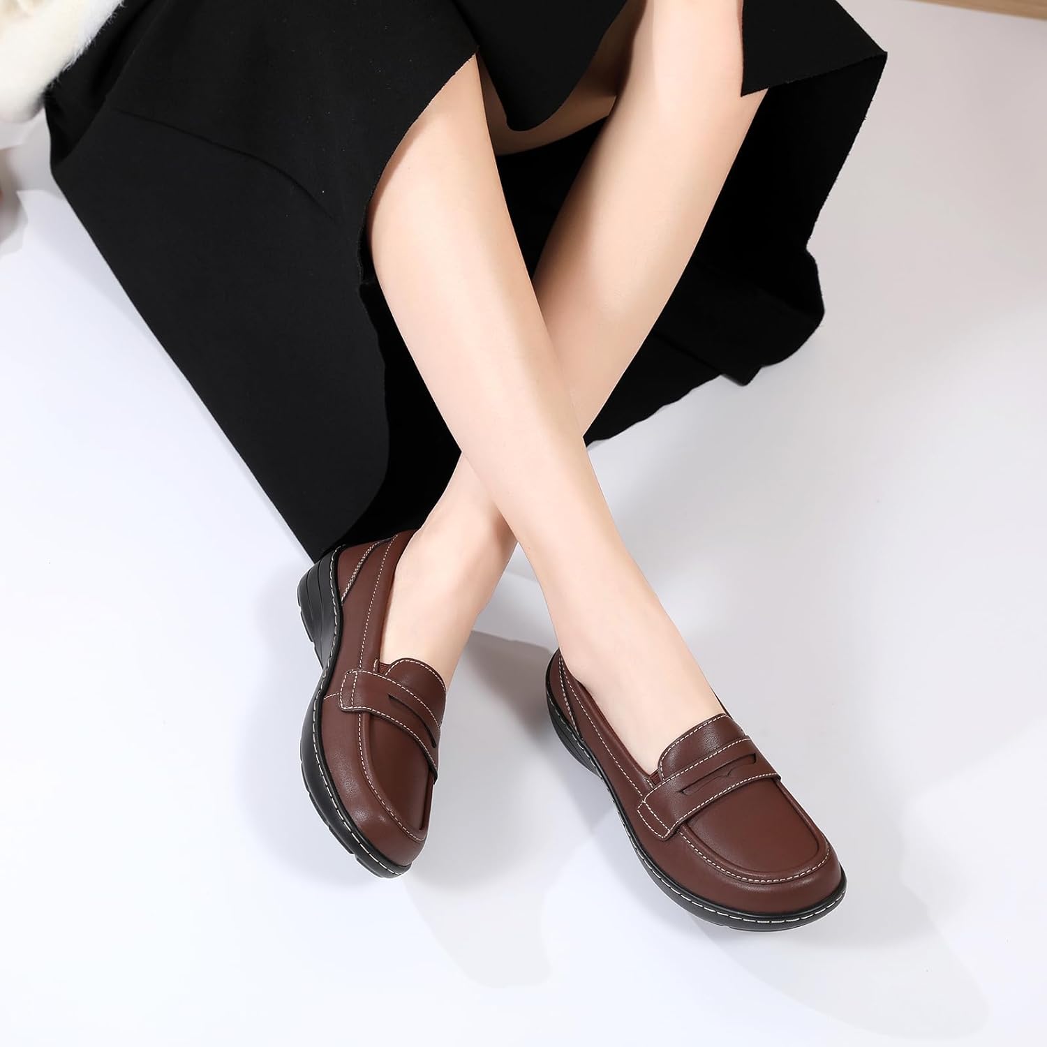 QAE Loafers for Women Comfort Orthopedic Slip On Penny Loafers Women's Flat Shoes for Casual Walking Dress Work Business - Image 7