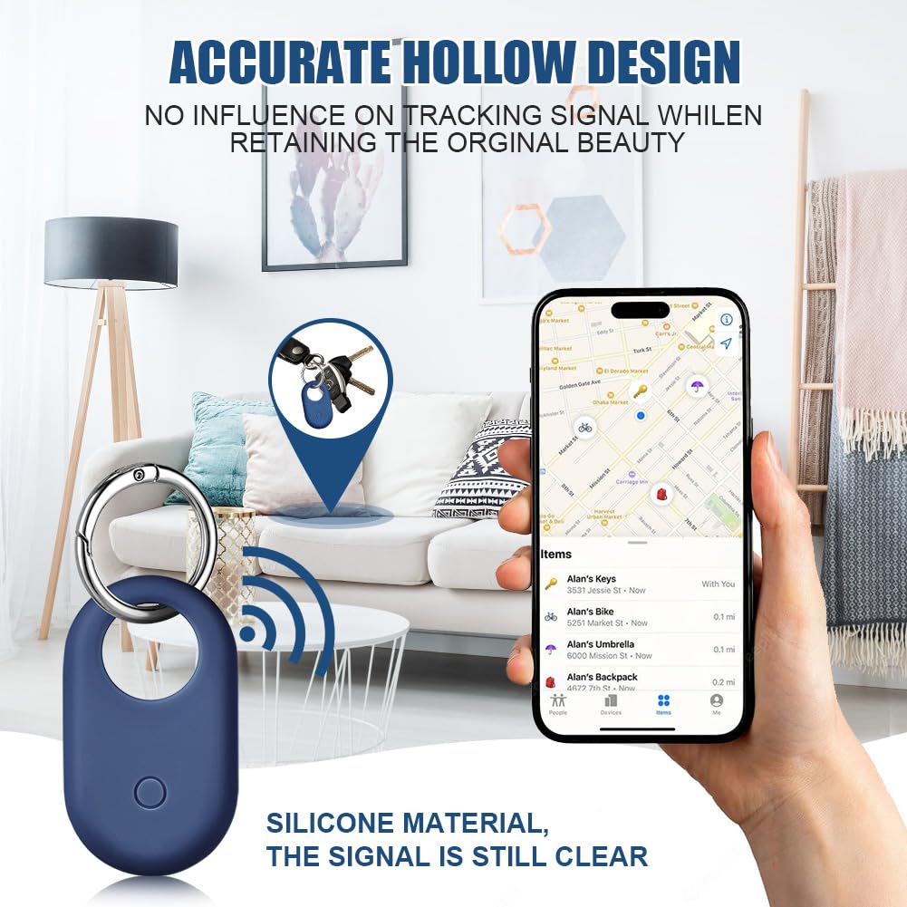 Ainiv 2 Piezas Funda Protectora para Samsung Galaxy Smarttag 2, Silicona Llavero de Funda Protectora para Smart Tag 2, Accesorios Anticaídas y Antiarañazos para Smarttag2 para Llaves Collar Mascotas — view 7