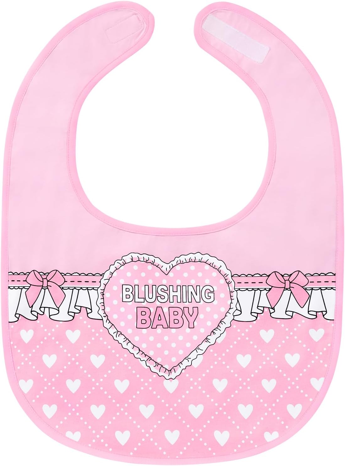 LittleForBig Adult Bib Bib Cute Bib [Cotton + Tarpaulin] Heart Pattern Adult Style Adjustable, Pink