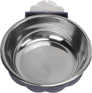 Generic Dog Removable Stainless Steel Feeder Cute Pumpkin Shape for Cats Dogs and Birds 2 in 1 Bowl 13x11x3.5cm (Blue)