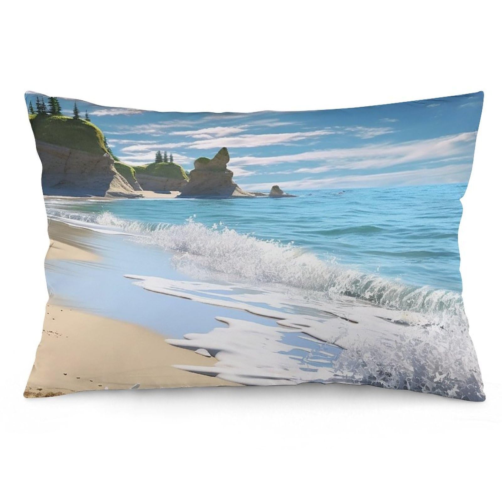 NTVOWPZO 2 Pack Decoration Throw Pillow Covers 12 "x20 Pillowcases Covers Ocean Beach Pillowcases Modern Farmhouse Home Decor Sofa Cushions Covers for Couch Bed Living Room