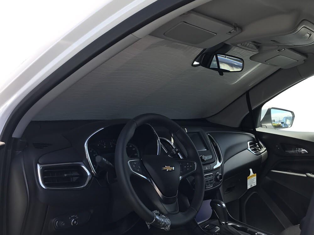 HeatShield, The Original Windshield Sun Shade, Custom-Fit for Chevrolet Equinox SUV w/o Sensor 2018, 2019 Silver Series