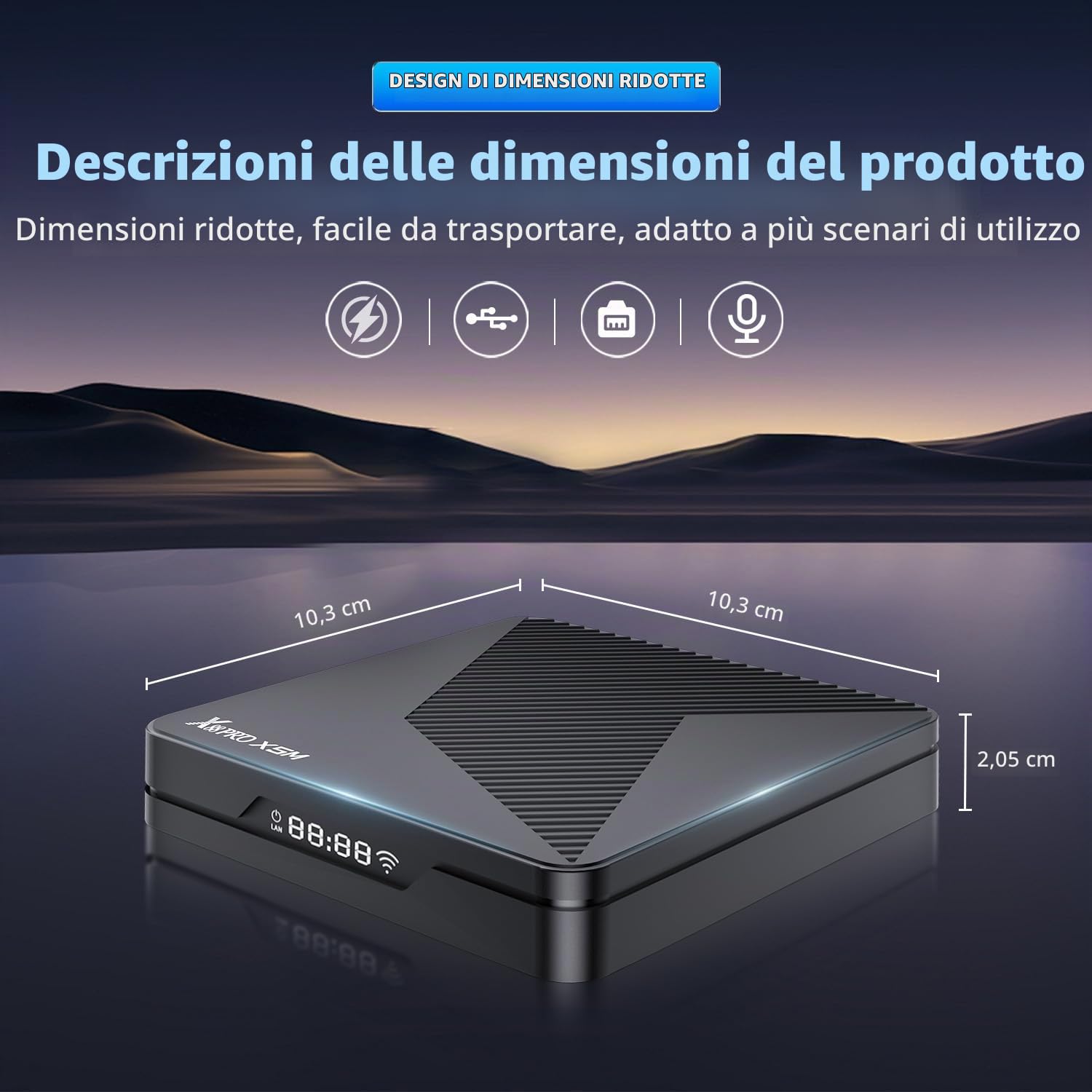 Android TV Box,X5M Android 14.0 2GB RAM 16GB ROM S905X5M 2.0GHz 64-bit Quad-core Cortex-A55 Mali-G310 Support 2.4/5.0GHz WIFI6 BT5.0 1080P 8K HDR10+ 1000M Ethernet HDMI 2.1 H.265 Smart TV BOX