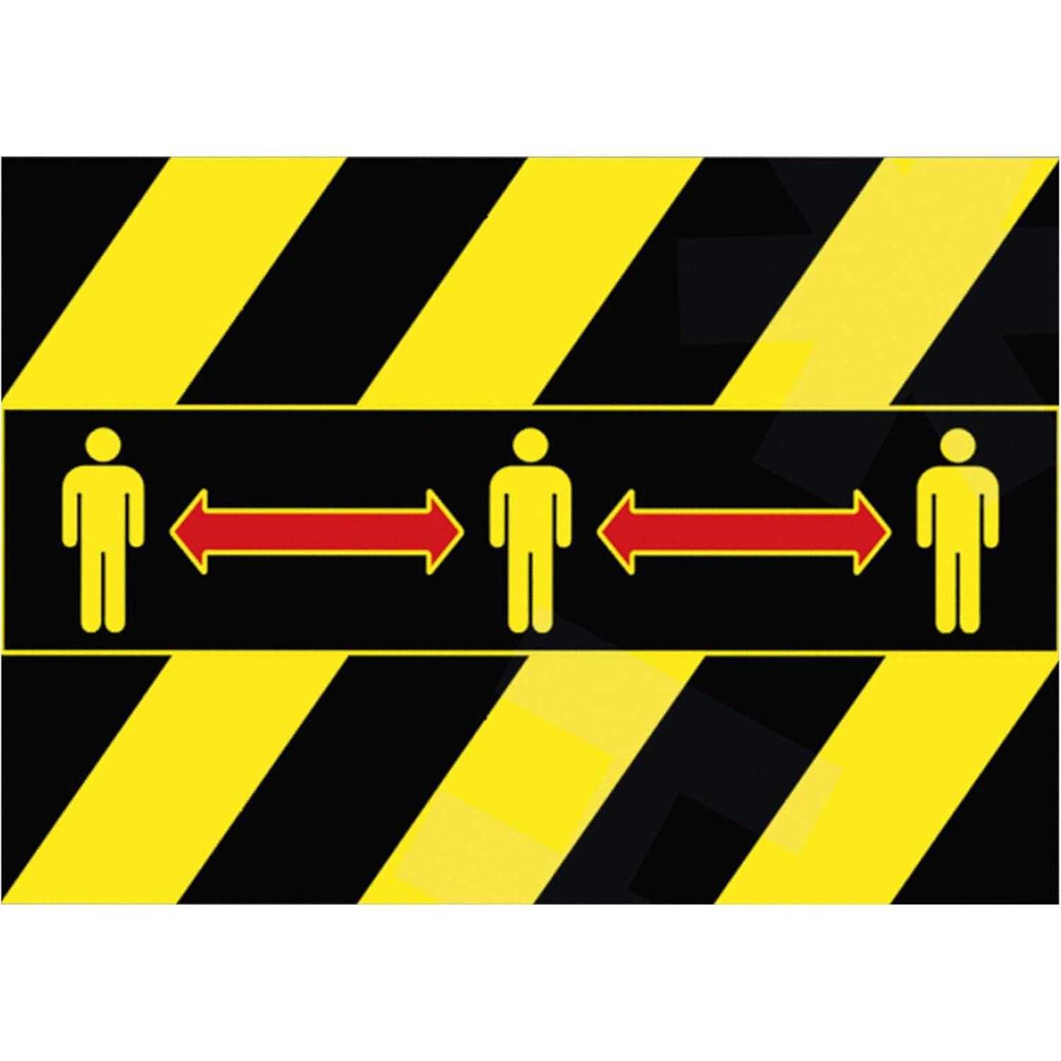 HERMA Keep Your Distance Floor Sign, Self Adhesive Social Distancing Floor Sticker, 297mm x 70mm, Removable Without Residue (Pack of 5)