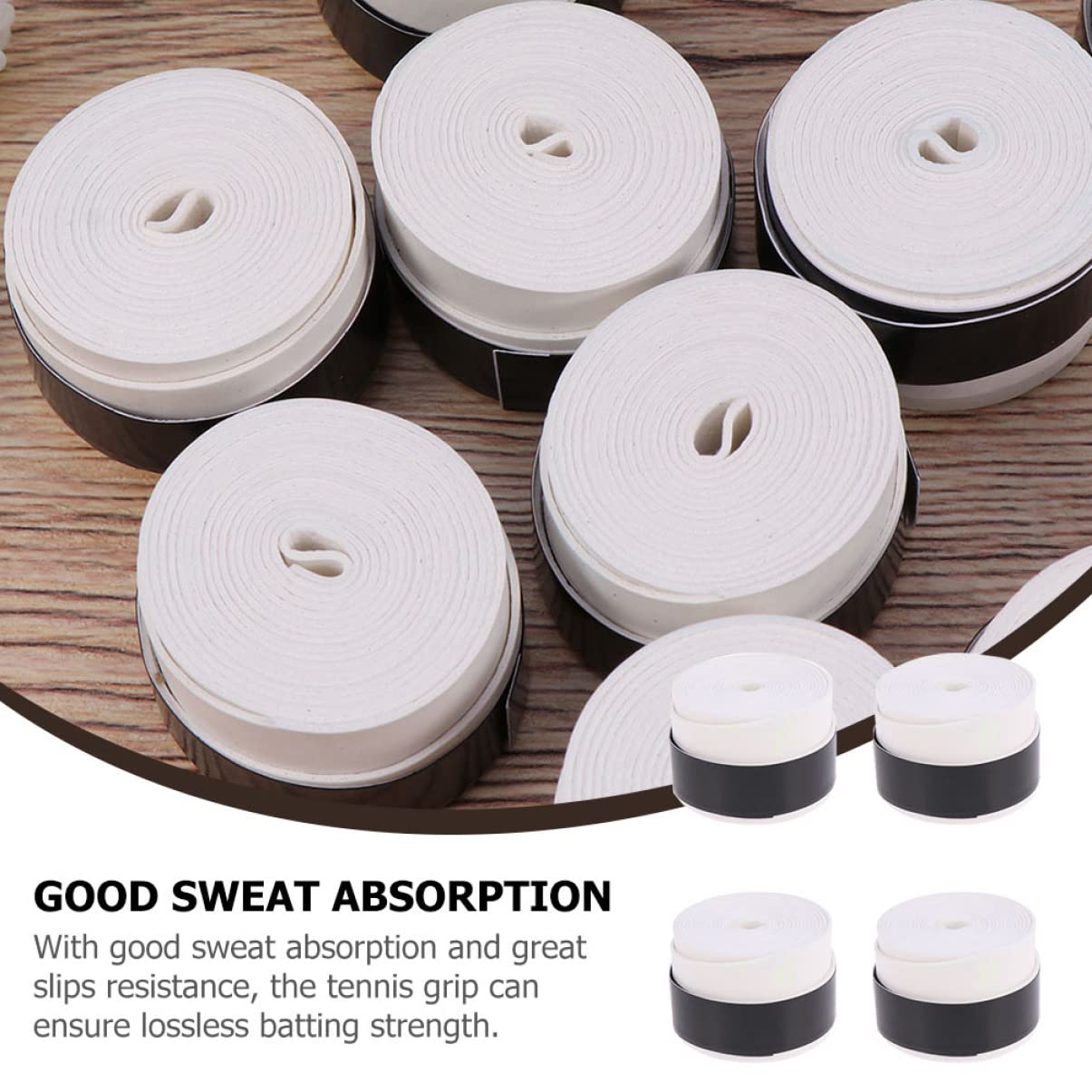 SUPVOX 60 Pezzi Fascia da Tennis Nastro Atletico Pole Grip Mano Grips Nastro Overgrip per Racchetta Fascia per Racchetta da Squash Impugnatura per Racchetta Fasce per Racchetta Anti